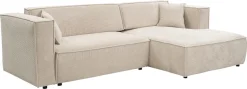 WERK2 Ecksofa »Atlanta-New 295 x 182 cm modern und bequem« Cord, L-Form, XXL, Schlaffunktion, Bettkasten