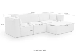 WERK2 Ecksofa »Atlanta-New 295 x 182 cm modern und bequem« Cord, L-Form, XXL, Schlaffunktion, Bettkasten
