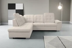 WERK2 Ecksofa »Bonny 265 x 215 cm inkl. Kopfteilverstellung modern und bequem« Struktur, L-Form, Schlaffunktion, Bettkasten
