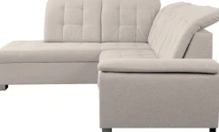 WERK2 Ecksofa »Bonny 265 x 215 cm inkl. Kopfteilverstellung modern und bequem« Struktur, L-Form, Schlaffunktion, Bettkasten