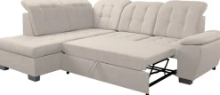 WERK2 Ecksofa »Bonny 265 x 215 cm inkl. Kopfteilverstellung modern und bequem« Struktur, L-Form, Schlaffunktion, Bettkasten