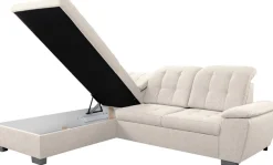 WERK2 Ecksofa »Bonny 265 x 215 cm inkl. Kopfteilverstellung modern und bequem« Struktur, L-Form, Schlaffunktion, Bettkasten