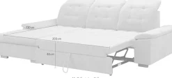 WERK2 Ecksofa »Carmen 264 cm breit L-Form Sofa Schlaffunktion Kopfstützen verstellbar« Schlafcouch mit Bettkasten, Eckcouch wahlw. mit Sitztiefenverstellung