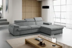 WERK2 Ecksofa »Cosmo 282 x 192 cm modern und bequem« Chenille, L-Form, XXL, Schlaffunktion, Bettkasten