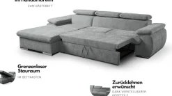 WERK2 Ecksofa »Cosmo 282 x 192 cm modern und bequem« Chenille, L-Form, XXL, Schlaffunktion, Bettkasten