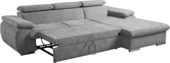WERK2 Ecksofa »Cosmo 282 x 192 cm modern und bequem« Chenille, L-Form, XXL, Schlaffunktion, Bettkasten