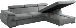 WERK2 Ecksofa »Cosmo 282 x 192 cm modern und bequem« Chenille, L-Form, XXL, Schlaffunktion, Bettkasten
