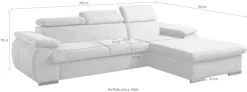 WERK2 Ecksofa »Cosmo 282 x 192 cm modern und bequem« Chenille, L-Form, XXL, Schlaffunktion, Bettkasten