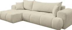 WERK2 Ecksofa »Ewela-Bubble 265 x 145 cm modern und bequem« Bouclé, L-Form, Schlaffunktion, Bettkasten