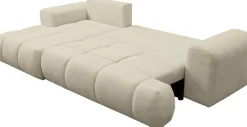 WERK2 Ecksofa »Ewela-Bubble 265 x 145 cm modern und bequem« Bouclé, L-Form, Schlaffunktion, Bettkasten