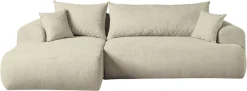 WERK2 Ecksofa »Ewela 265 x 145 cm modern und bequem« Bouclé, L-Form, Schlaffunktion, Bettkasten