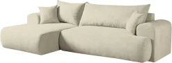 WERK2 Ecksofa »Ewela 265 x 145 cm modern und bequem« Bouclé, L-Form, Schlaffunktion, Bettkasten