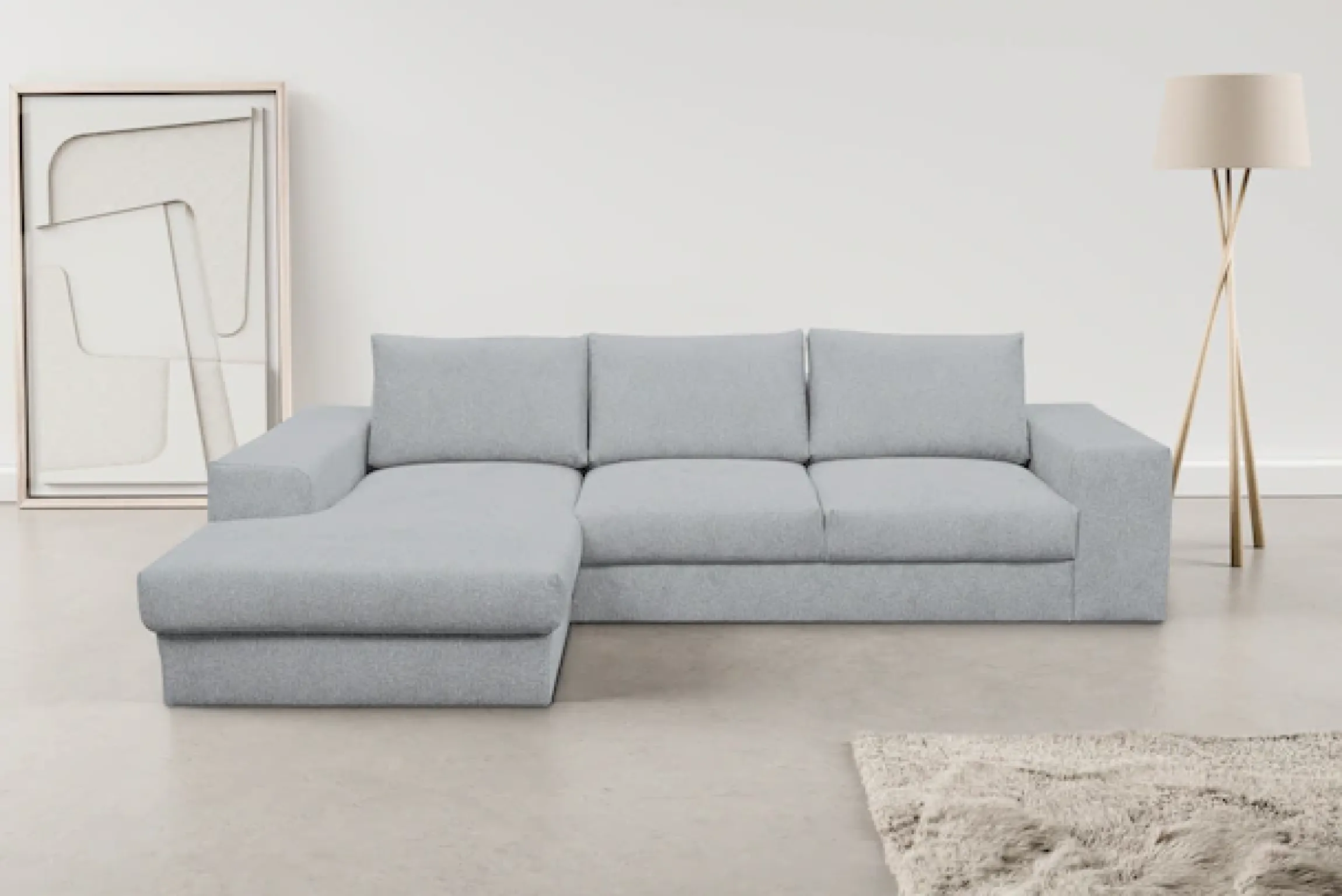 WERK2 Ecksofa »Rozzana 280 x 190 cm modern und bequem« Plüsch, L-Form, XXL