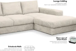 WERK2 Ecksofa »Rozzana 280 x 190 cm modern und bequem« Plüsch, L-Form, XXL