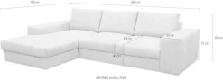 WERK2 Ecksofa »Rozzana 280 x 190 cm modern und bequem« Plüsch, L-Form, XXL