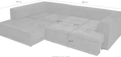 WERK2 Ecksofa »Tiga 207 x 286 cm modern und bequem« Struktur weich, L-Form, elektrische Sitztiefenverstellung