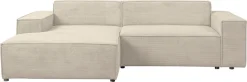 WERK2 Ecksofa »Trento 268 x 163 cm modern und bequem« Cord, L-Form,extra weiche und tiefe Sitzfläche