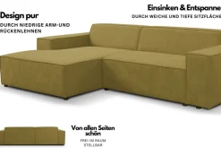 WERK2 Ecksofa »Trento 268 x 163 cm modern und bequem« Cord, L-Form,extra weiche und tiefe Sitzfläche