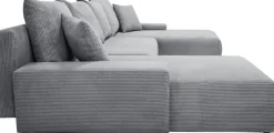 WERK2 Wohnlandschaft »Amalfi 348 x 188 cm modern und bequem« Cord, U-Form, XXL, Schlaffunktion, Bettkasten