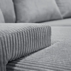 WERK2 Wohnlandschaft »Amalfi 348 x 188 cm modern und bequem« Cord, U-Form, XXL, Schlaffunktion, Bettkasten