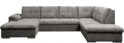 WERK2 Wohnlandschaft »Arena 339 x 220 cm modern und bequem« U-Form, XXL, Schlaffunktion, Bettkasten