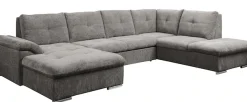 WERK2 Wohnlandschaft »Arena 339 x 220 cm modern und bequem« U-Form, XXL, Schlaffunktion, Bettkasten