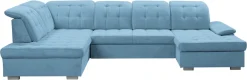WERK2 Wohnlandschaft »Kordula-New 332 x 217 cm Multifunktion Couch modern und bequem« Struktur weich, U-Form, XXL, Sitztiefenverstellung, Schlaffunktion