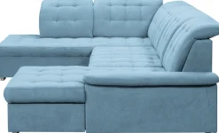 WERK2 Wohnlandschaft »Kordula-New 332 x 217 cm Multifunktion Couch modern und bequem« Struktur weich, U-Form, XXL, Sitztiefenverstellung, Schlaffunktion