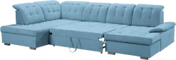 WERK2 Wohnlandschaft »Kordula-New 332 x 217 cm Multifunktion Couch modern und bequem« Struktur weich, U-Form, XXL, Sitztiefenverstellung, Schlaffunktion