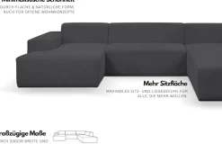WERK2 Wohnlandschaft »Zeus-U 330 cm breit, viel Platz, modern und zeitlos« Curvy Trend mit urbaner Optik auch in weichem Cord, U-Form