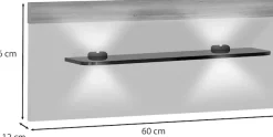 WIEMANN Aufsatzpaneel »Asti« mit beleuchteter Glasauflage (2er-Set)