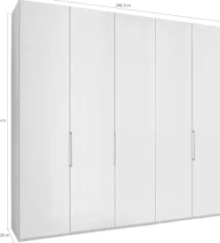 WIEMANN Falttürenschrank »Monaco« mit Glasfront sowie hochwertige Beschläge