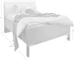 WIEMANN Futonbett »Monaco, Bettgestell, Bettrahmen, komfortables Polsterkopfteil« 4-fache Liegehöhenverstellung, MADE IN GERMANY,Polsterkopfteil aus Kunstleder, verschiedene Größen, in Komforthöhe