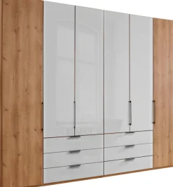 WIEMANN Kleiderschrank »Monaco« mit Teil-Glasfront sowie hochwertige Beschläge inkl. Dämpfung