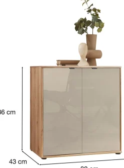 WIEMANN Kommode »Cardiff Sideboard, Wäscheschrank, teilmassiv Bianco-Eiche, 80 cm« Kommode 80x86x43 cm, braun, mit Dämpfung, MADE IN GERMANY,verschiedenen Ausführungen, inklusive Einlegeboden