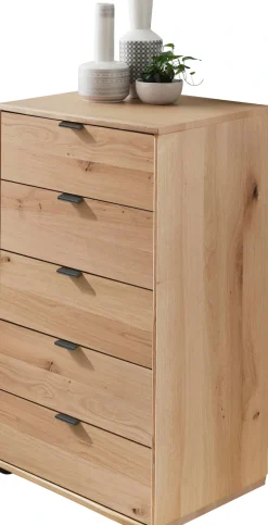 WIEMANN Schubkastenkommode »Cardiff Sideboard, Wäscheschrank, teilmassiv Bianco-Eiche, Schubladen« Glas- oder Massivholzfront, verschiedene Breiten, MADE IN GERMANY,Schubkästen inklusive Selbsteinzug und Dämpfung