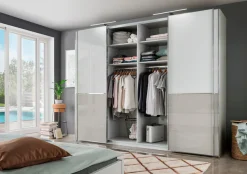 WIEMANN Schwebetürenschrank »Shanghai, Made in Germany,« mit praktischer Panorama-Tür und edler Glasfront, lautlos gleitend