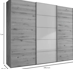 WIEMANN Schwebetürenschrank »Cardiff« mit massiven Holztüren und Glas