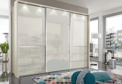WIEMANN Schwebetürenschrank »Malibu, stilvolles Design, Made in Germany« mit Glasfront, in verschiedenen Breiten, Schubladen mit Selbsteinzug