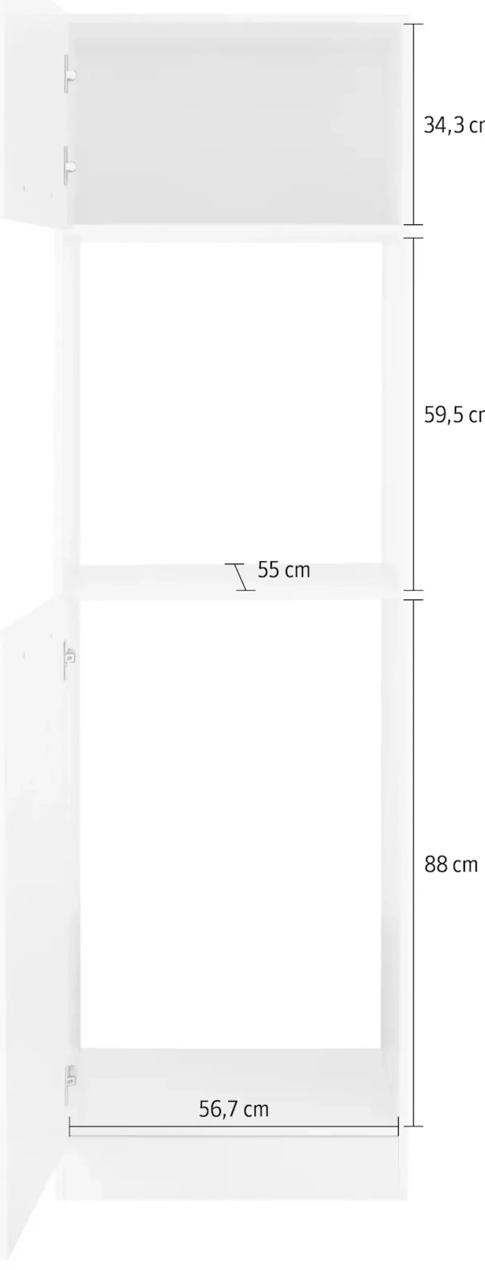 wiho Küchen Backofen/Kühlumbauschrank »Unna« 60 cm breit