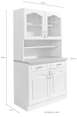 wiho Küchen Küchenbuffet »Linz« 100 cm breit, in Landhaus-Optik