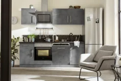 wiho Küchen Küchenzeile »Cali - Küche mit E-Geräten - Komplett Set« Breite 220cm, Küche mit Hanseatic E-Geräten