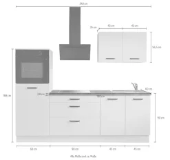 wiho Küchen Küchenzeile »Compact« Breite 240cm, wahlweise mit Geräten (ohne Kühlschrank))