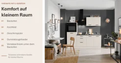 wiho Küchen Küchenzeile »Compact« Breite 210cm, wahlweise mit Geräten (ohne Kühlschrank)
