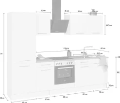 wiho Küchen Küchenzeile »Ela« Breite 280 cm, Soft-Close-Funktion, höhenverstellbare Füße