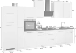 wiho Küchen Küchenzeile »Unna« mit E-Geräten, Breite 370 cm