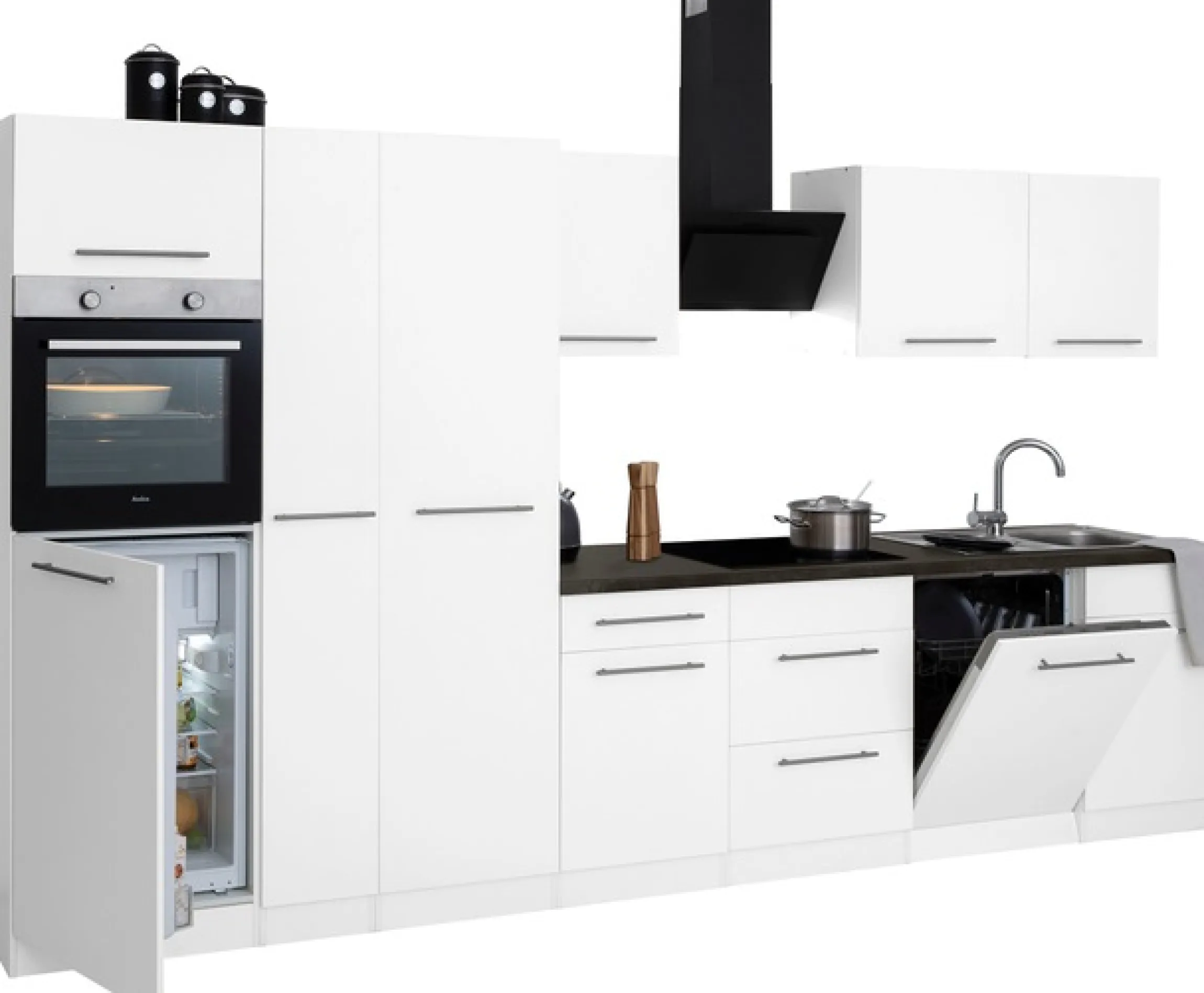 wiho Küchen Küchenzeile »Unna« mit E-Geräten, Breite 360 cm