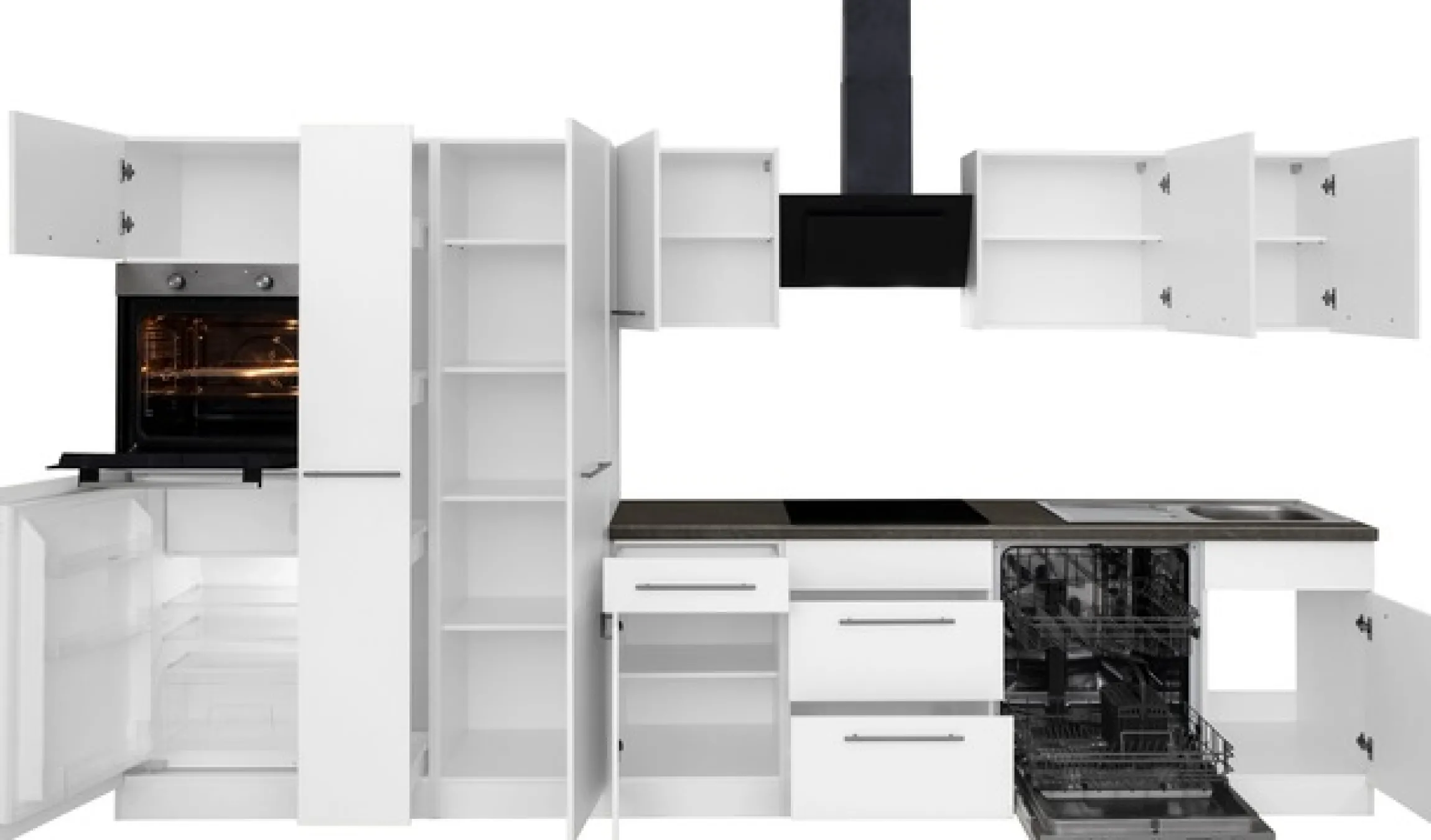 wiho Küchen Küchenzeile »Unna« mit E-Geräten, Breite 360 cm