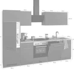 wiho Küchen Küchenzeile »Unna« ohne E-Geräte, Breite 280 cm