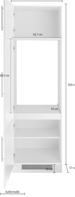 wiho Küchen Kühlumbauschrank »Cali« 60 cm breit, ohne E-Gerät